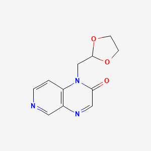 molecular formula C11H11N3O3 B8287625 1-(1,3-dioxolan-2-ylmethyl)pyrido(3,4-b)pyrazin-2(1H)-one 
