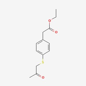 molecular formula C13H16O3S B8287632 [4-(2-Oxo-propylsulfanyl)-phenyl]-acetic acid ethyl ester 