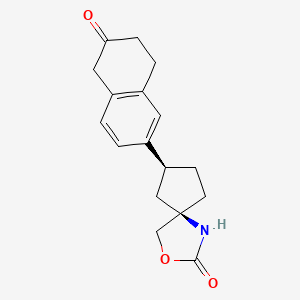 molecular formula C17H19NO3 B8287658 (5R,7S)-7-(6-oxo-5,6,7,8-tetrahydronaphthalen-2-yl)-3-oxa-1-azaspiro[4.4]nonan-2-one 