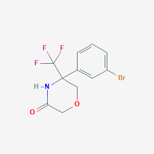 molecular formula C11H9BrF3NO2 B8287822 5-(3-Bromo-phenyl)-5-trifluoromethyl-morpholin-3-one 