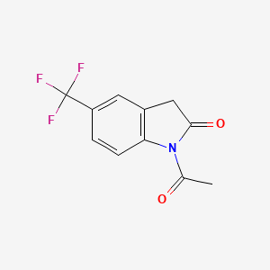 molecular formula C11H8F3NO2 B8287835 1-Acetyl-5-trifluoromethyl-1,3-dihydroindol-2-one 