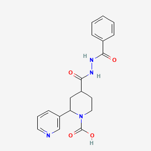molecular formula C19H20N4O4 B8287889 Pyridin-3-yl 4-[(2-benzoylhydrazino)carbonyl]piperidine-1-carboxylic acid 