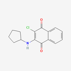 molecular formula C15H14ClNO2 B8287914 2-Chloro-3-(cyclopentylamino)naphthalene-1,4-dione CAS No. 57097-67-3
