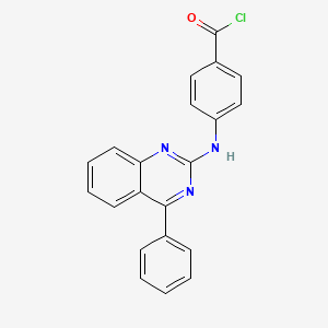 molecular formula C21H14ClN3O B8287925 4-(4-Phenylquinazolin-2-ylamino)benzoyl chloride 