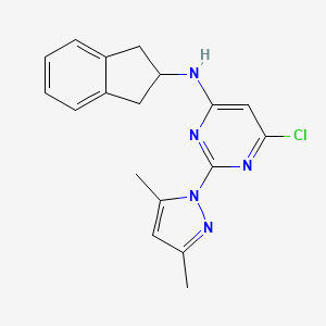 [6-Chloro-2-(3,5-dimethyl-pyrazol-1-yl)-pyrimidin-4-yl]-indan-2-yl-amine