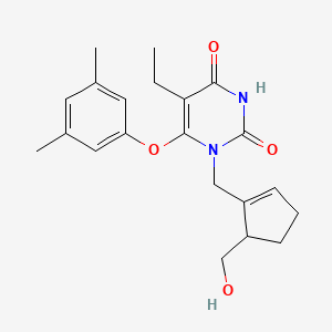 molecular formula C21H26N2O4 B8287964 6-(3,5-Dimethylphenoxy)-5-ethyl-1-[[5-(hydroxymethyl)cyclopenten-1-yl]methyl]pyrimidine-2,4-dione 