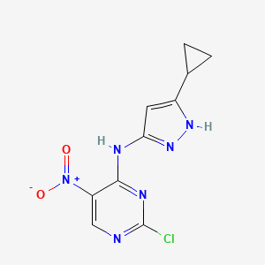 2-chloro-N-(5-cyclopropyl-1H-pyrazol-3-yl)-5-nitropyrimidin-4-amine