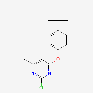 molecular formula C15H17ClN2O B8288267 4-(4-tert-Butyl-phenoxy)-2-chloro-6-methyl-pyrimidine 