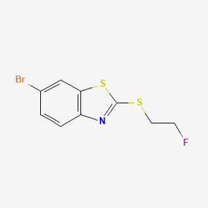 molecular formula C9H7BrFNS2 B8288288 6-Bromo-2-(2-fluoroethylthio)benzo[d]thiazole 