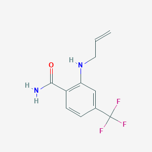 molecular formula C11H11F3N2O B8288294 Benzamide, 2-(2-propen-1-ylamino)-4-(trifluoromethyl)- 
