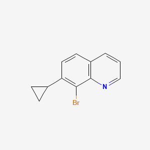 molecular formula C12H10BrN B8288300 8-Bromo-7-cyclopropylquinoline 