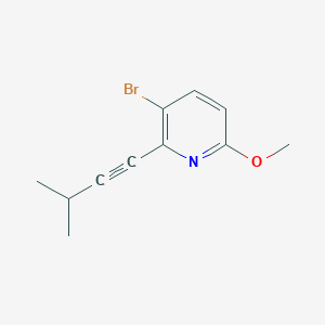 molecular formula C11H12BrNO B8288310 3-Bromo-6-methoxy-2-(3-methyl-1-butynyl)pyridine CAS No. 909720-22-5