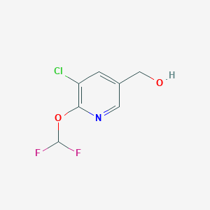 molecular formula C7H6ClF2NO2 B8288361 (5-Chloro-6-(difluoromethoxy)pyridin-3-yl)methanol 