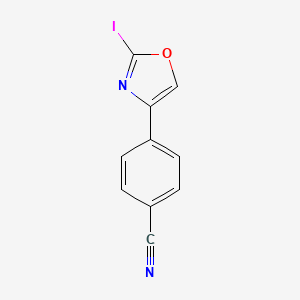 molecular formula C10H5IN2O B8288382 4-(2-Iodo-1,3-oxazol-4-yl)benzonitrile 