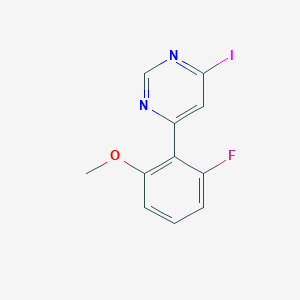 molecular formula C11H8FIN2O B8288494 4-Iodo-6-(2-fluoro-6-methoxyphenyl)pyrimidine 