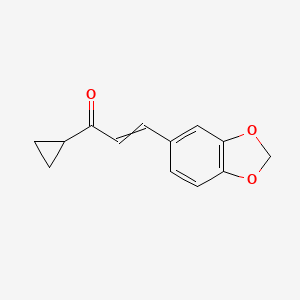 molecular formula C13H12O3 B8288501 2-(3,4-Methylenedioxyphenyl)vinyl cyclopropyl ketone 