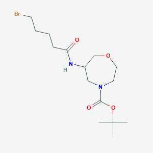 molecular formula C15H27BrN2O4 B8288507 tert-Butyl 6-(5-bromopentanamido)-1,4-oxazepane-4-carboxylate 