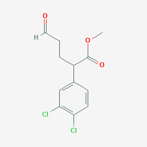 molecular formula C12H12Cl2O3 B8288530 2-(3,4-Dichloro-phenyl)-5-oxo-pentanoic acid methyl ester 