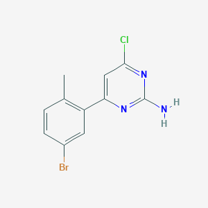 molecular formula C11H9BrClN3 B8288553 2-Amino-4-chloro-6-(2-methyl-5-bromo-phenyl)-pyrimidine 