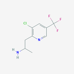 molecular formula C9H10ClF3N2 B8288579 1-[3-Chloro-5-(trifluoromethyl)pyridin-2-yl]propan-2-amine 
