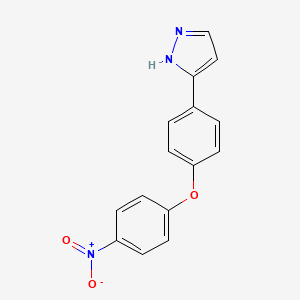 molecular formula C15H11N3O3 B8288596 3-[4-(4-nitrophenoxy)phenyl]-1H-pyrazole 