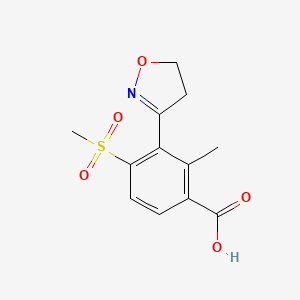 molecular formula C12H13NO5S B8288613 3-(4,5-Dihydro-3-isoxazolyl)-2-methyl-4-(methylsulfonyl)benzoic acid CAS No. 223646-24-0