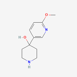 molecular formula C11H16N2O2 B8288625 4-(6-Methoxypyridin-3-yl)piperidin-4-ol 