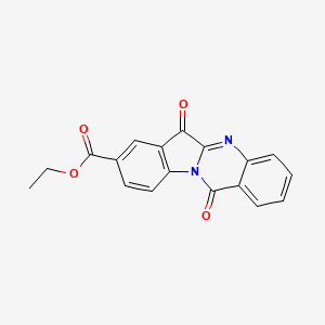 molecular formula C18H12N2O4 B8288652 Ethyl 6,12-dioxoindolo[2,1-b]quinazoline-8-carboxylate 