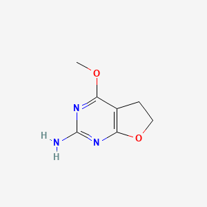 molecular formula C7H9N3O2 B8288653 5,6-Dihydro-4-methoxyfuro[2,3-d]pyrimidin-2-amine 