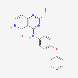 molecular formula C20H16N4O2S B8288786 2-(methylthio)-4-(4-phenoxy phenylamino)pyrido[4,3-d]pyrimidin-5(6H)-one 