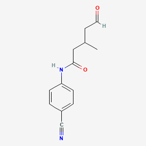 molecular formula C13H14N2O2 B8288797 N-(4-cyanophenyl)-3-methyl-5-oxopentanamide 