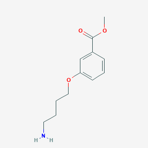 molecular formula C12H17NO3 B8288807 Methyl 3-(4-aminobutoxy)benzoate 