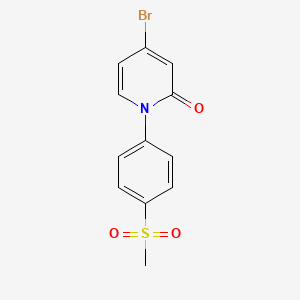molecular formula C12H10BrNO3S B8288836 4-bromo-1-(4-(methylsulfonyl)phenyl)pyridin-2(1H)-one 
