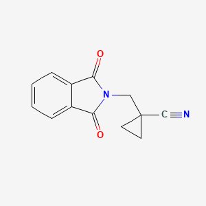 molecular formula C13H10N2O2 B8288839 1-((1,3-Dioxoisoindolin-2-yl)methyl)-cyclopropanecarbonitrile 