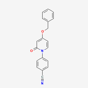 molecular formula C19H14N2O2 B8288857 4-[4-(benzyloxy)-2-oxopyridin-1(2H)-yl]benzonitrile 