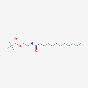 B8288863 2-[Dodecanoyl(methyl)amino]ethyl 2,2-dimethylpropanoate CAS No. 63057-01-2