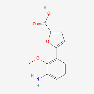 molecular formula C12H11NO4 B8288868 5-(3-Amino-2-methoxy-phenyl)-furan-2-carboxylic acid 