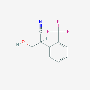 molecular formula C10H8F3NO B8288949 2-(2-(Trifluoromethyl)phenyl)-3-hydroxypropanenitrile 