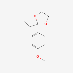 molecular formula C12H16O3 B8288968 2-Ethyl-2-(4-methoxyphenyl)-1,3-dioxolane 