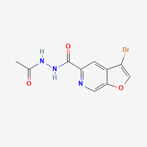 molecular formula C10H8BrN3O3 B8289018 N'-acetyl-3-bromofuro[2,3-c]pyridine-5-carbohydrazide 