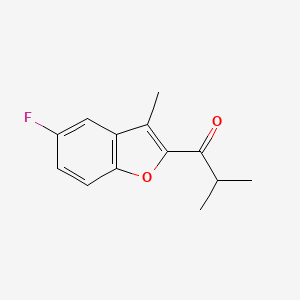 molecular formula C13H13FO2 B8289037 1-(5-Fluoro-3-methyl-1-benzofuran-2-yl)-2-methylpropan-1-one 