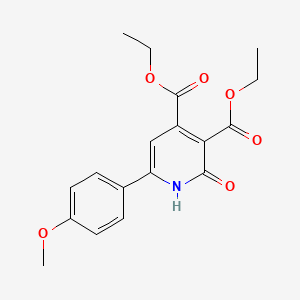 molecular formula C18H19NO6 B8289042 3,4-Diethoxycarbonyl-6-(4-methoxyphenyl)-2-pyridone 