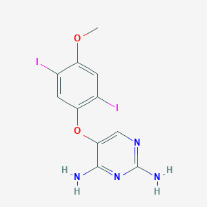 molecular formula C11H10I2N4O2 B8289066 5-(2,5-Diiodo-4-methoxy-phenoxy)-pyrimidine-2,4-diamine 