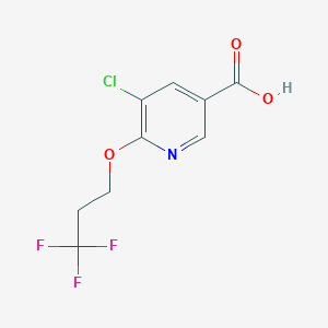 molecular formula C9H7ClF3NO3 B8289067 5-Chloro-6-(3,3,3-trifluoropropoxy)nicotinic acid 