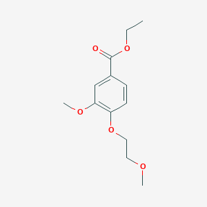 molecular formula C13H18O5 B8289075 Ethyl 3-methoxy-4-(2-methoxyethoxy)benzoate 
