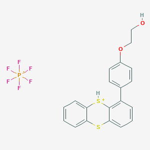 molecular formula C20H17F6O2PS2 B8289077 9-[4-(2-Hydroxyethoxy)-phenyl]-thianthrenium hexafluorophosphate 