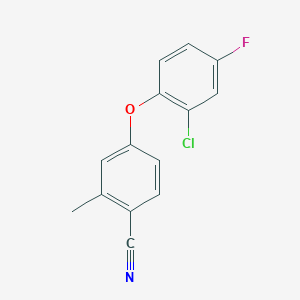 molecular formula C14H9ClFNO B8289109 2-Methyl-4-(2'-chloro-4'-fluorophenoxy)benzonitrile 