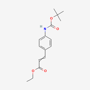 molecular formula C16H21NO4 B8289127 Ethyl 4-(tert-butoxycarbonylamino)cinnamate CAS No. 144072-31-1