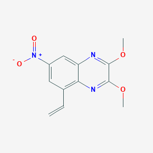 molecular formula C12H11N3O4 B8289210 2,3-Dimethoxy-7-nitro-5-vinyl-quinoxaline 