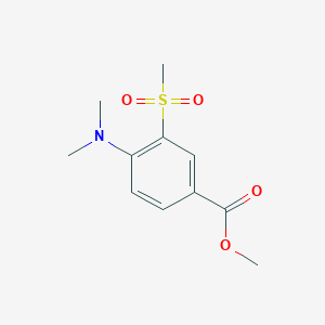 molecular formula C11H15NO4S B8289232 4-Dimethylamino-3-methanesulfonyl-benzoic acid methyl ester 